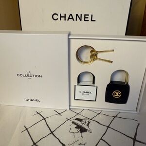 Chanel Elegant Black and Gold Key & Lock, Bag Charms